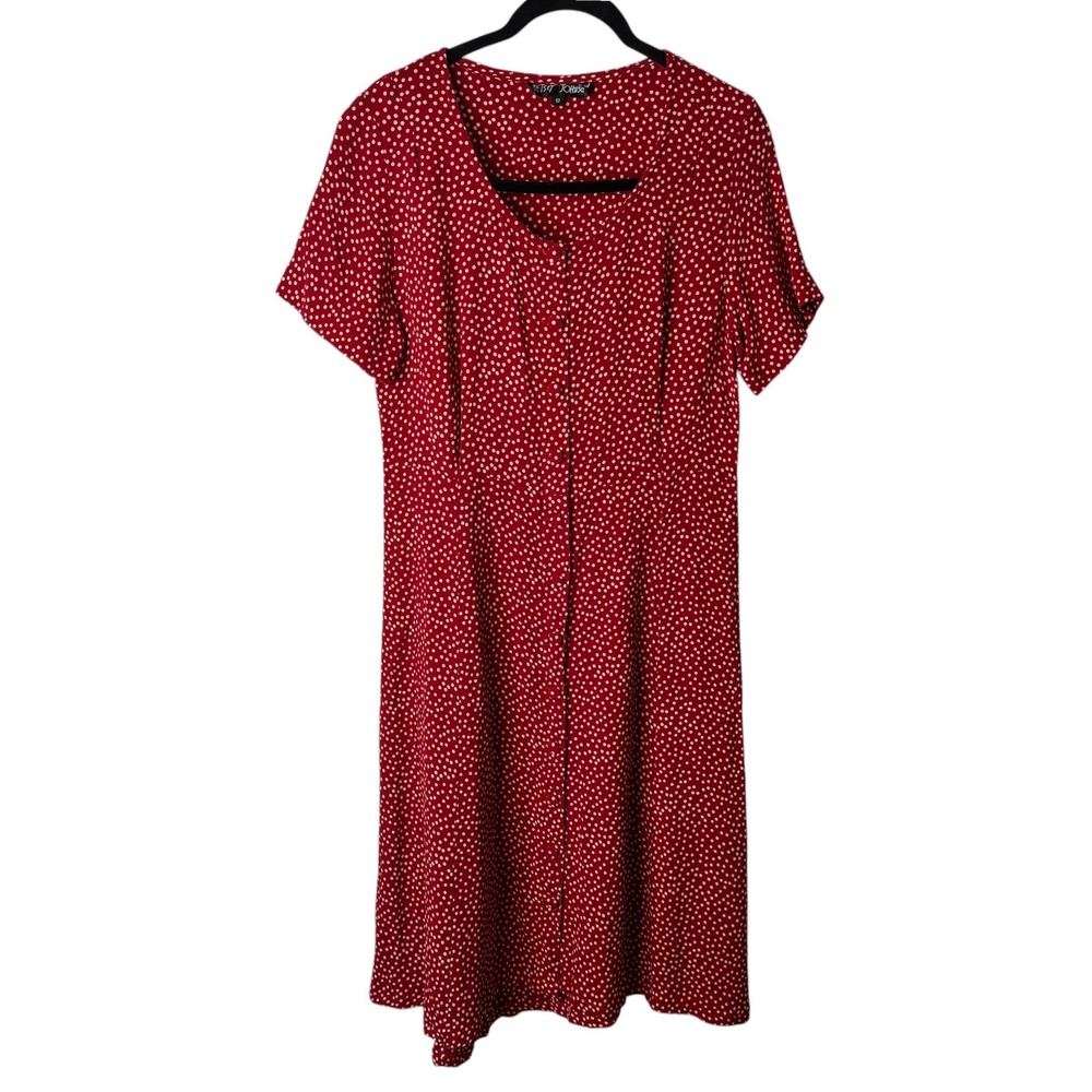 Betsey Johnson Red Polka Dot Midi Dress